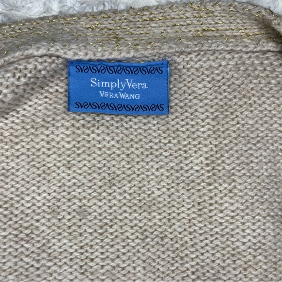 Simply Vera Vera Wang Gold Threaded Cardigan - Picture 2 of 9